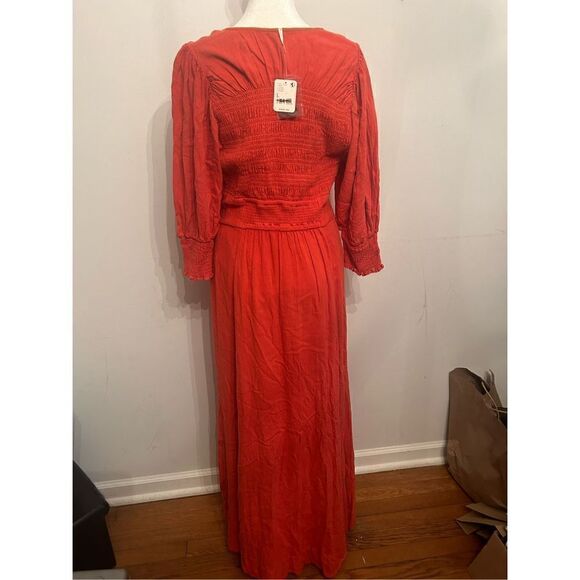 Free People String Of Hearts Maxi Dress Smocked size L - Picture 4 of 8